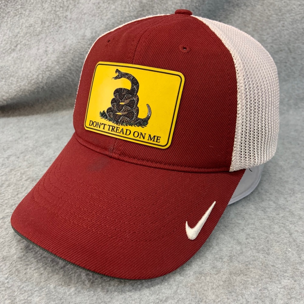 Don't Tread On Me Patch Mens Maroon Nike Trucker Hat Gadsden Flag Patch S/M